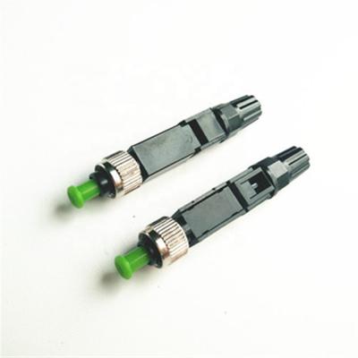 Black Fiber Optic Connectors , FC Fiber Connector No Epoxy Polishing Required