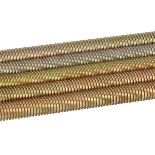 ASTM 3/8 1/2 1 Meter Yellow Zinc Plated Color Threaded Steel Rod For Metal Building