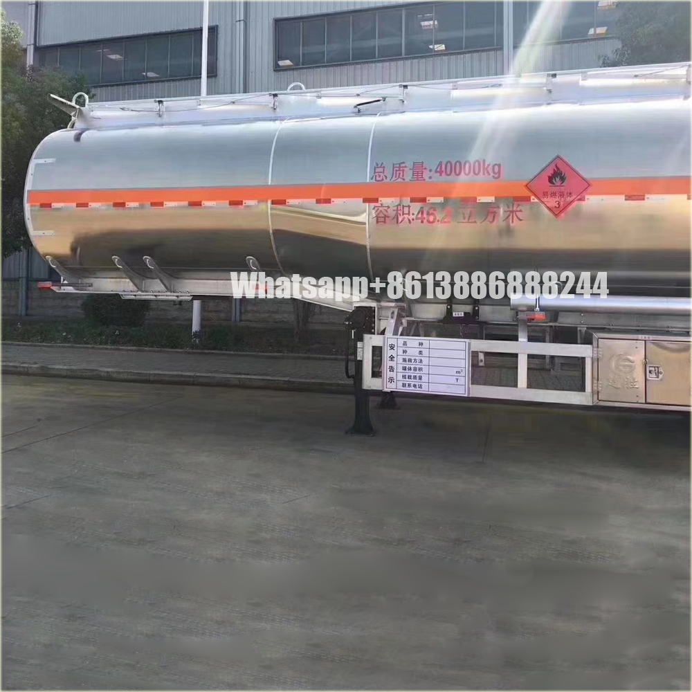 46000 litres réservoir d'huile en alliage d'aluminium semi-remorque réservoir de liquide inflammable transport semi-remorque