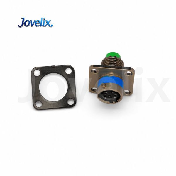 JY27466T13F989N High-Reliability Circular Connector, Wall-Mount Electrical Receptacle, EMI Shielded Bayonet Interconnect Connector
