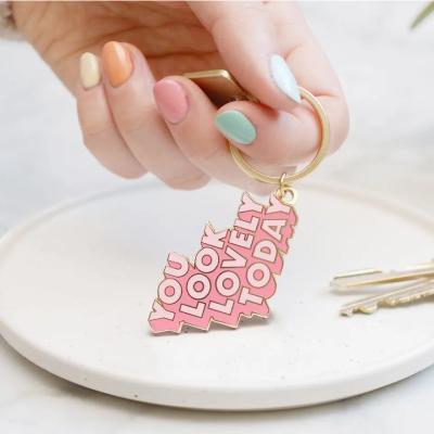 Promotional Custom Letter Motel Keychains Llavero Porte Cle Metal Keychain 2D 3D