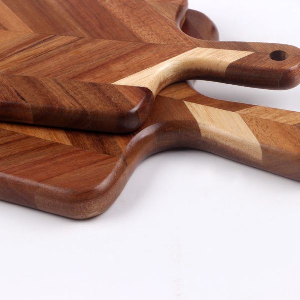 Acacia wood Meat Bread Rectangle cutting board with handle