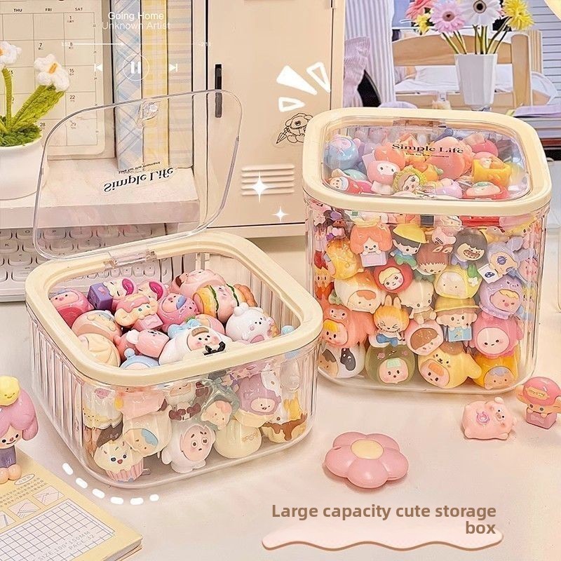 Factory Direct Minimal Vertical Stripe Design Large Capacity Toy Decor Storage Box Acrylic Transparent Dustproof Display Box