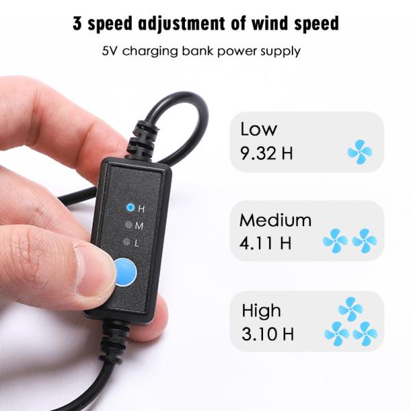 10050mAh 5V Battery & Fan Kit for Cooling Vests USB Powered Wearable Cooling Accessory