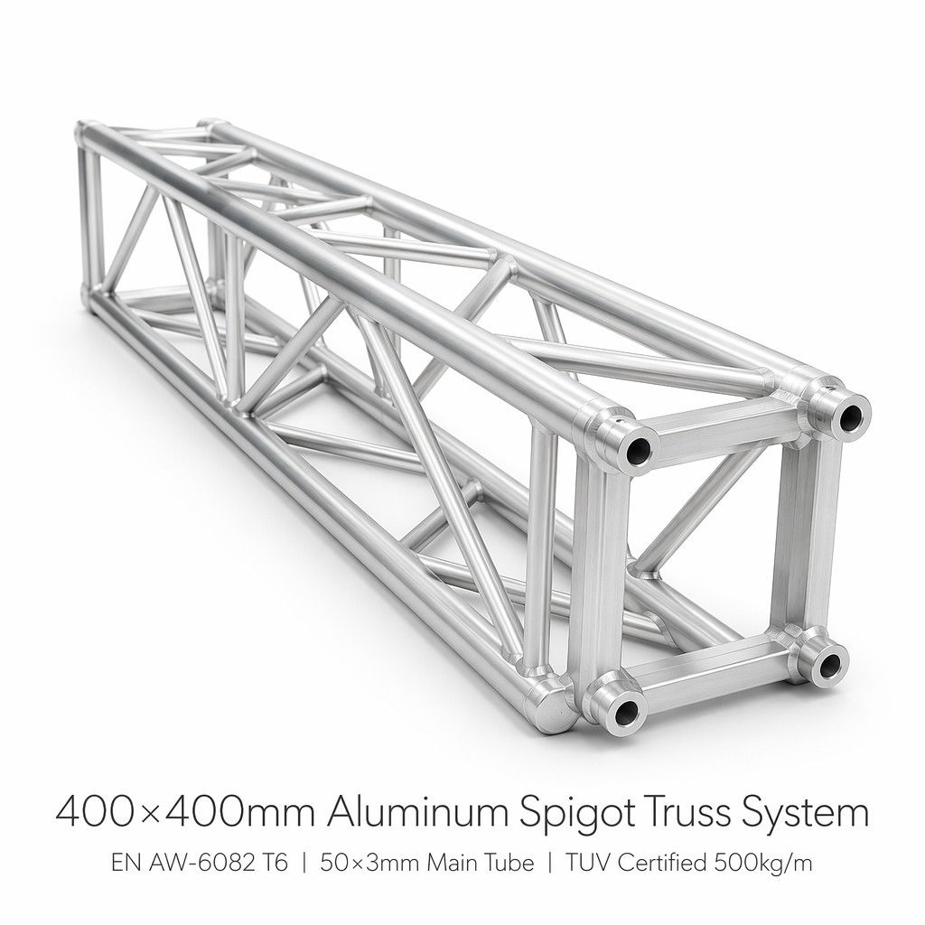 400x400mm EN AW-6082 T6 Aluminum Spigot Truss System with TUV Certification for Stage Lighting