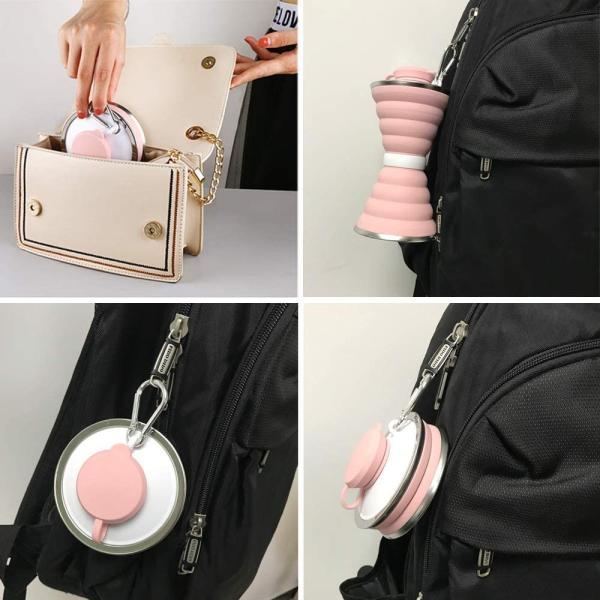 Super Thin Silicone Collapsible Water Bottles Foldable BPA Free 500ml