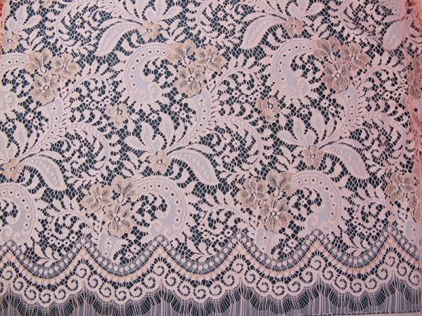 Elegant Orange Cotton Nylon Rayon Wedding Dresses Lace Fabric No-Elastic