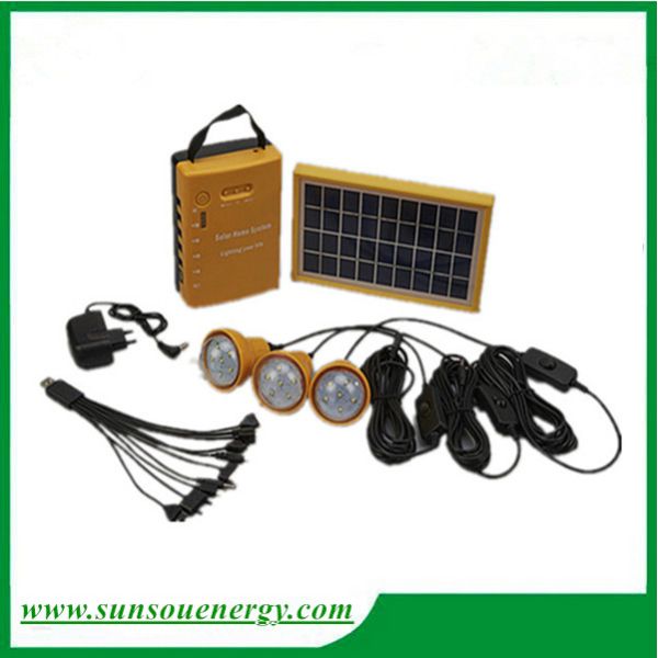 High quality mini solar lighting kits, portable solar system with four bulbs for