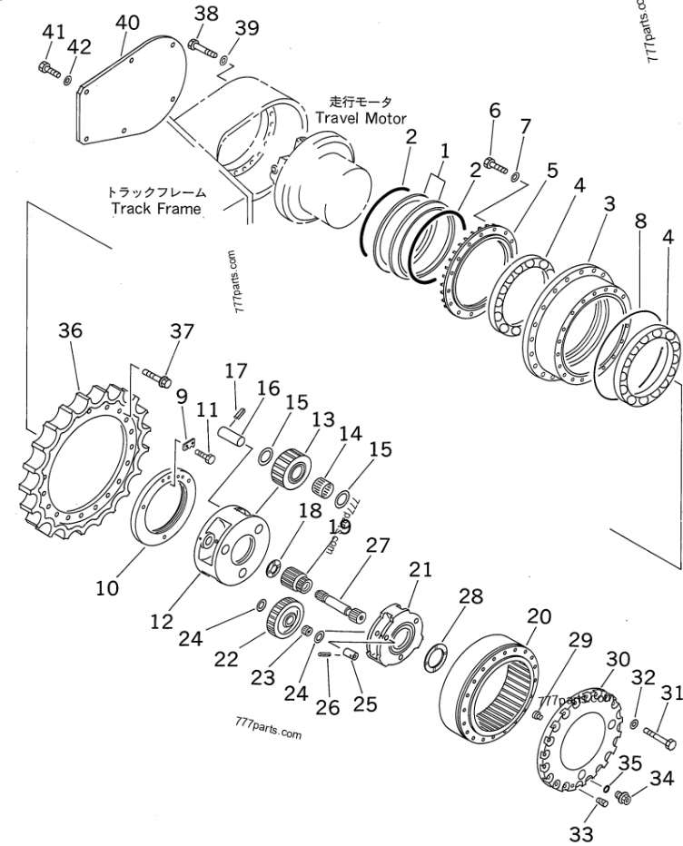 PC350-6 Travel Reduction for Komatsu Excavator Spare Parts 170-27-00025 170-27-00024 Track Drive Reducer OEM