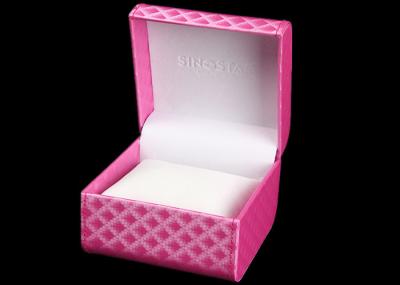 Pink  Colorful Women Watch Box Plastic Covered Full Color Offset Printing