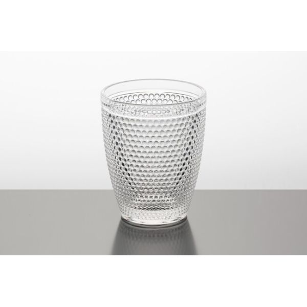 Beaded Hobnail Glass Drinking Cups Crystal Tumblers 260ml Old Fashioned Glasses