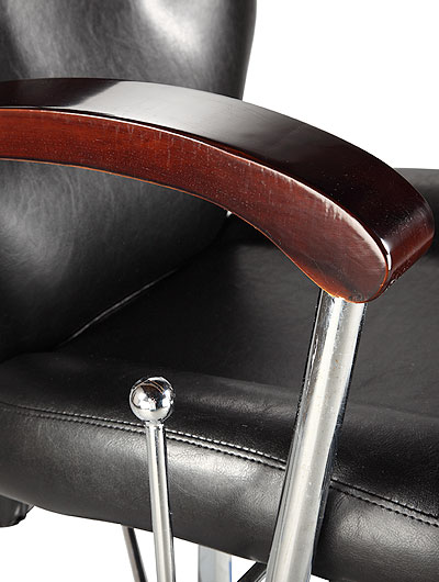 WT-3201 Black Professional Hair Styling Chair chrome armrest with wood for beauty hair salon