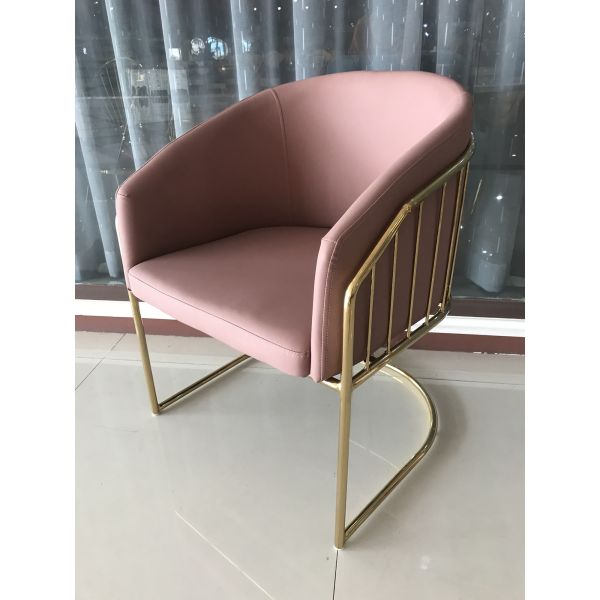 82.5cm Wrought Iron Gilt Faux Leather Dining Chairs