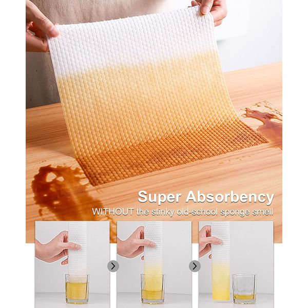 Washable Spunlace Wipes Paper Towel Roll Reusable Kitchen Cleaning Cloths 130gsm