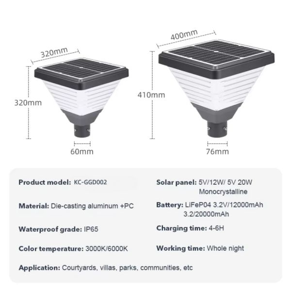 IP65 Waterproof Solar Garden Lights 100% Solar Powered LED Lights with 12H Runtime for Outdoor Garden