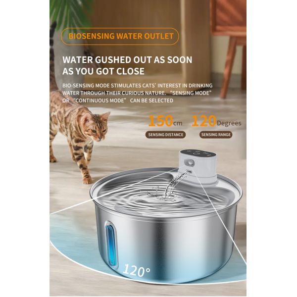 Ultra-quiet 5.5L Automatic Pet Water Fountain With Water Level Window Pet Water Dispenser