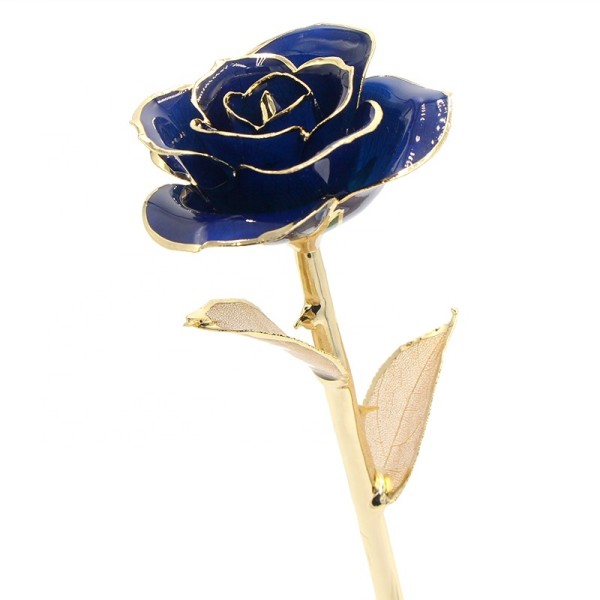 Gold Plated Rose  with Gold Leaf  Flower Girlfriend Gift 24k Gold Plated Natural Rose for Valentine's , Mother's Day Gifts