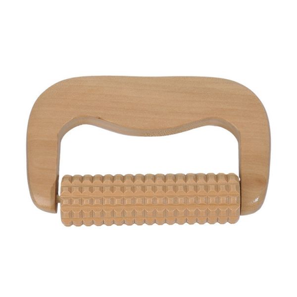 Multi-Function Handheld Wooden Roller Massager for Muscle Tension Release and Relaxation