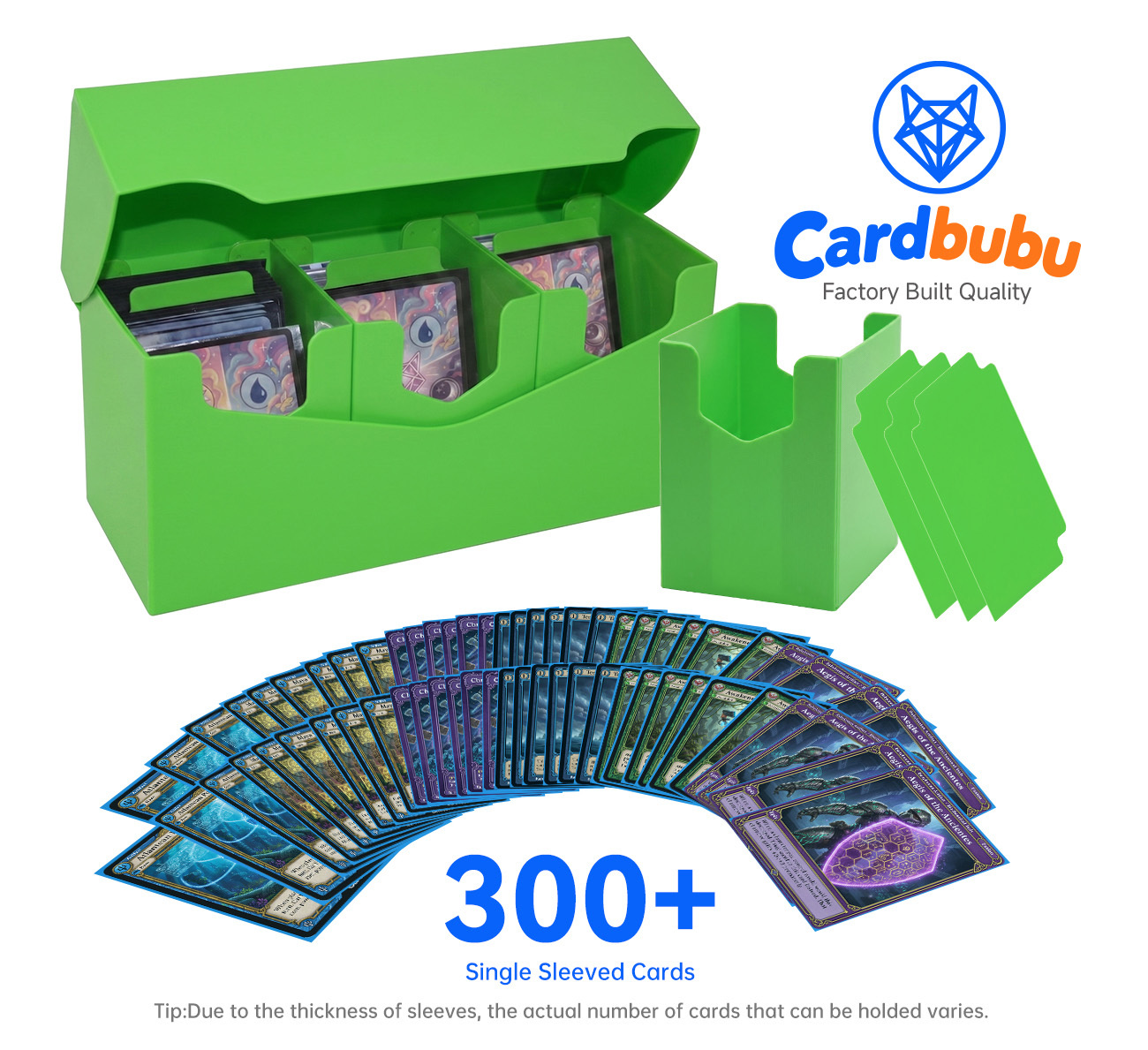 Grass Green Custom Deck Box 8.81in Customer'S Logo Cardboard Card Storage