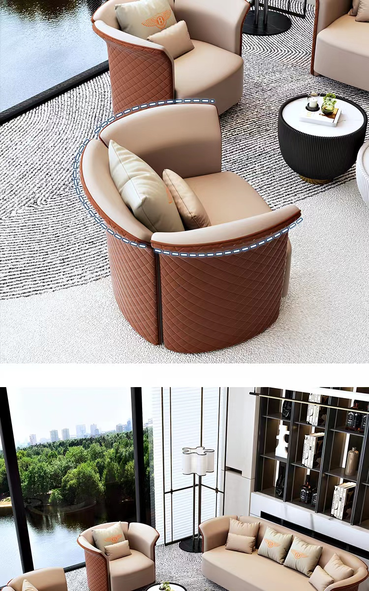 Club Guest Office Waiting Sofa Luxury Hotel Lobby Round Sofa