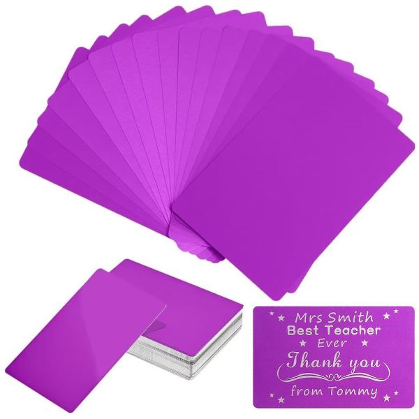Custom Aluminum Business Cards Mirror Finish Durable Fade Resistant 0.4 0.8mm Thickness Blank Ready Goods Card