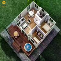 Maison de conteneurs préfabriquée pliante à double aile par ensemble