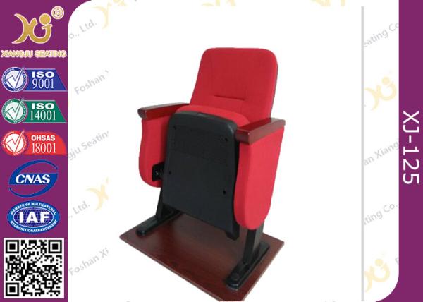 Plastic Small Back Auditorium Chairs , Folded Auditorium Church Chairs With Writing Pad