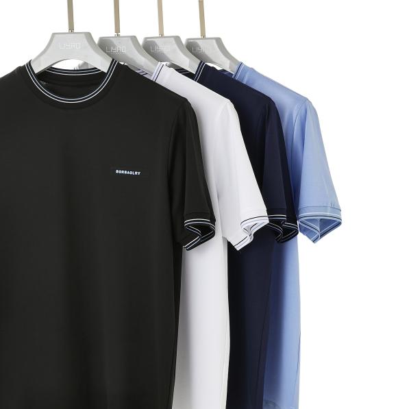 230 Gsm Cotton T-Shirts For Man Short Sleeve O Neck Knitted Crew Collar