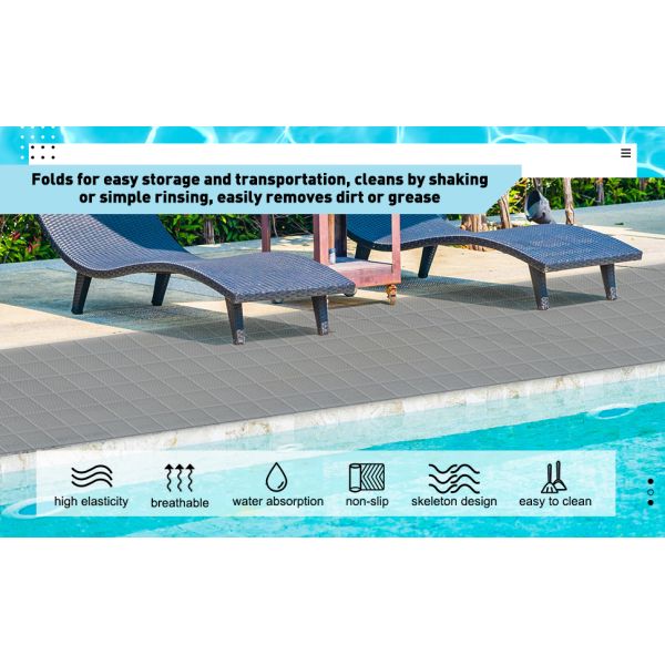 Anti-slip Drainage Pool Flooring Mats Swimming Pool Non Slip Mat PVC Splash Matting Mesh Hollow Doormat Roll For Outdoor Indoor Patio Restaurant Garage Kitchen Bathroom Bars