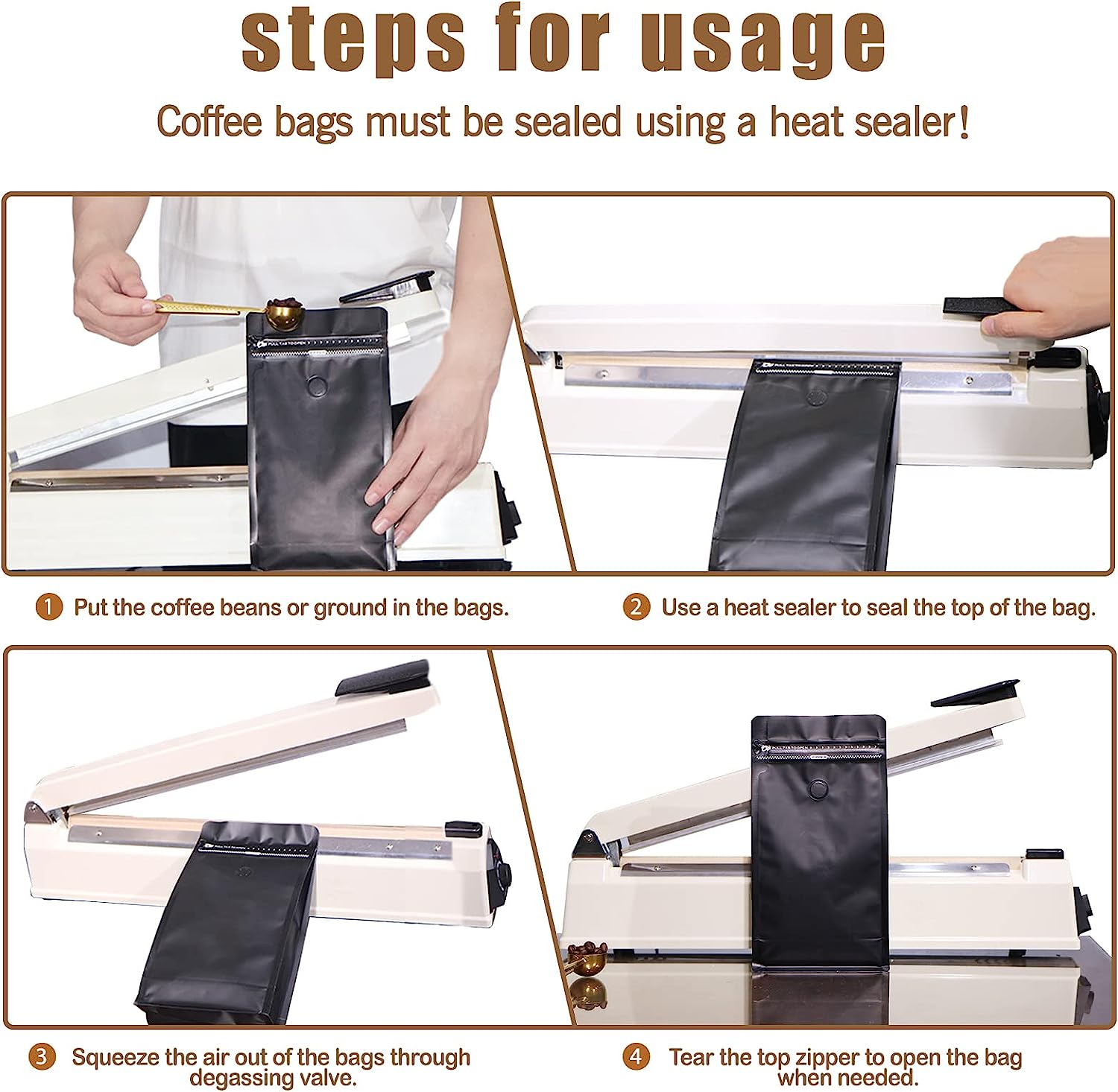 250g Flat Bottom Pouch Zhihe Stock Square Bottom Bag Free Samples for Plastic Coffee Bean Packaging