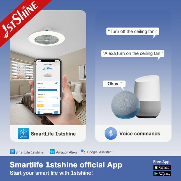 1stshine LED Ceiling Fan Smart Remote and 6 Speeds Ideal for Low Ceiling Bedrooms