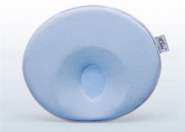 Blue Anti Rollove Baby Memory Foam Pillow Extra Soft Baby Plush Fabric