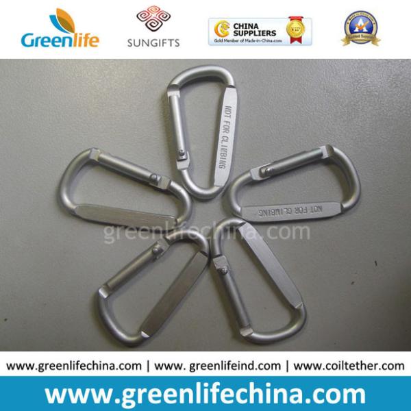 High quality China factory offer flat laser logo print silver forested silver carabiners