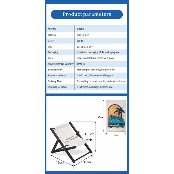 Wholesale Linen Phone Stand Chair Sublimation Blanks DIY Personalized Custom Photo Promotional Business Gifts