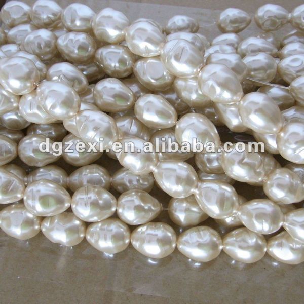 Vintage Large Faux Baroque Glass Pearl Beads