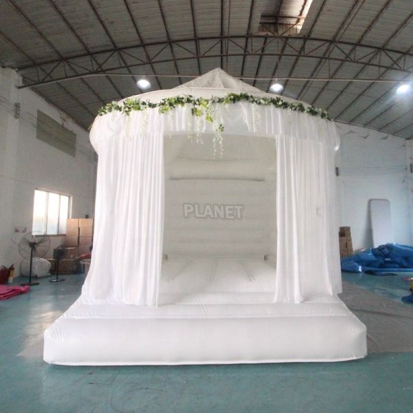 Коммерческий белый надувный свадебный скачок дом скачок замок ПВХ скачок замок для аренды