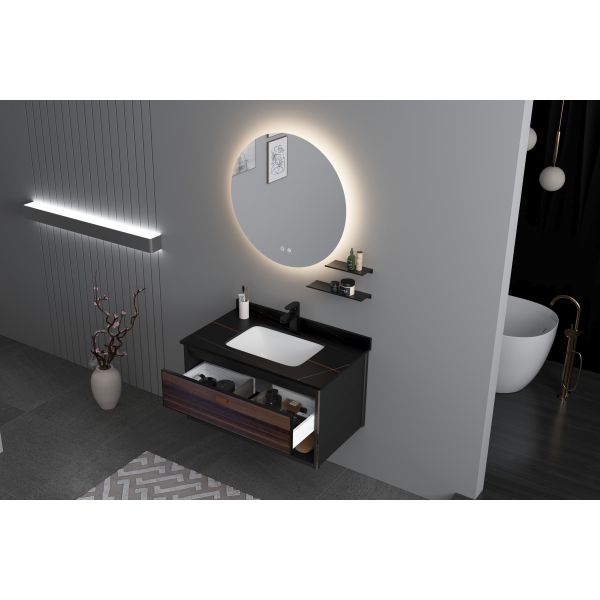 стена шкафа зеркала Ванная комната 800mm установила искусственный мраморный Countertop