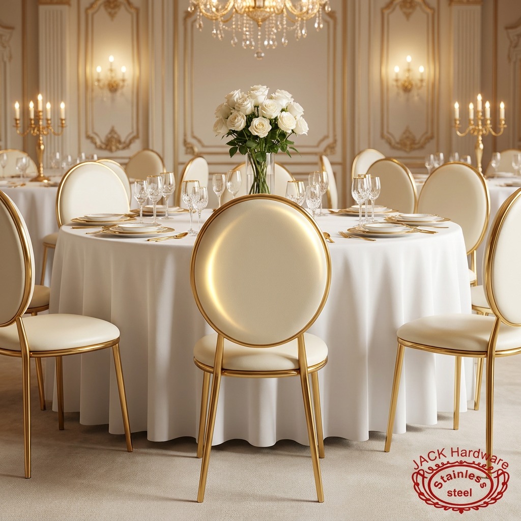 WENDING Gold Round Drum Fully-Upholstered Dining Chair – Modern Luxury Hotel Restaurant Chair