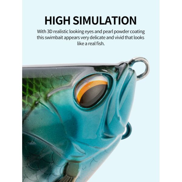 10g 22.5g Bass Whopper Plopper Fishing Lure Slow Sinking Swimbait Lifelike Propeller