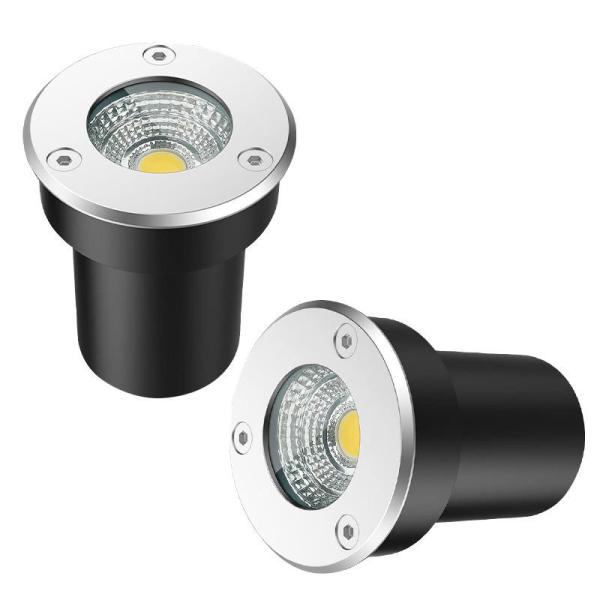 IP67 Outdoor Light Warm White COB Underground Light Round Shape Inground Light 304 Stainless Steel LED Black 80 IP67 Wat