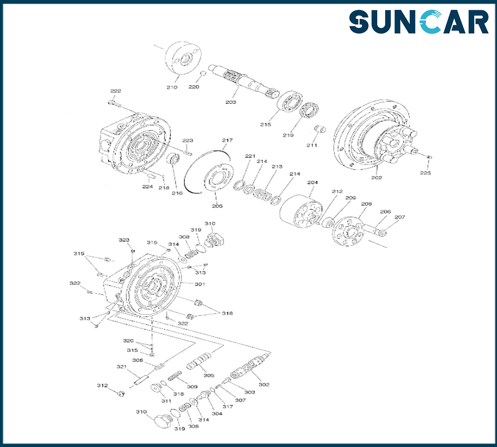 Doosan 2.180-01233 2.18001233 2180-01233 218001233 Kit de sellado del motor de viaje para excavadora[DX15/18, Solar015]