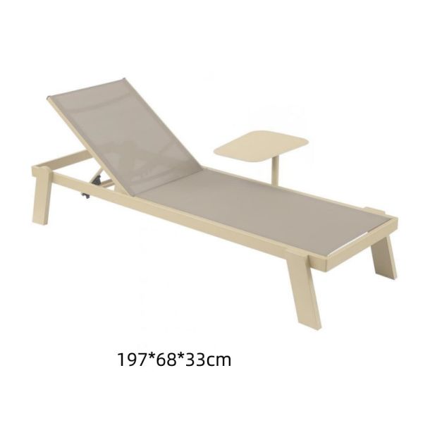 Outdoor Poolside Courtyard Aluminum Chaise Lounge for Patio and Sun Loungers