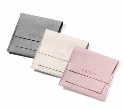 Folding Suede Velvet Jewelry Gift Bags Packaging Envelope Flap Microfiber Pouch
