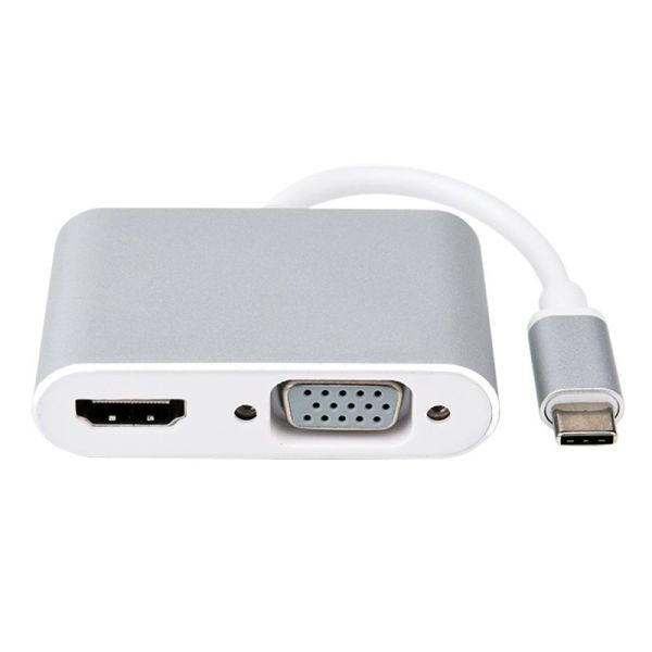 Kico Type C Hub USB Type-C Adapter to VGA & HDTV Connector OTG HD Support 1080P Factory Provide OEM Service