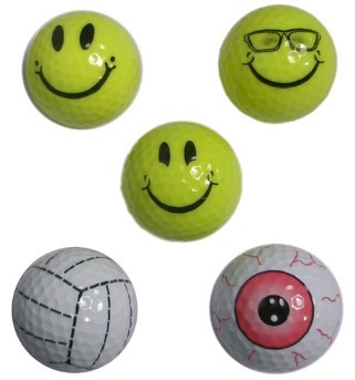 logo golf ball with smile