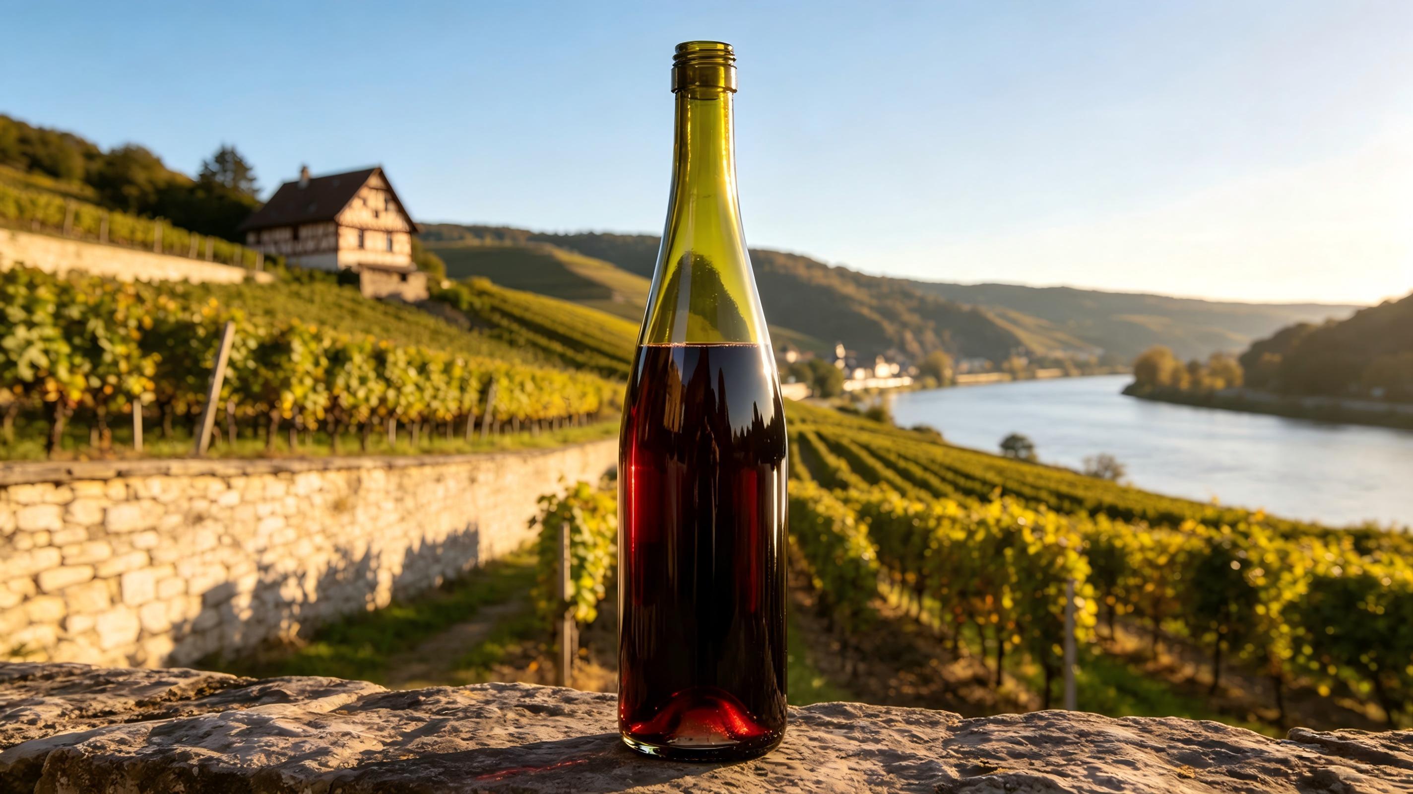 Slender Rhine Custom Wine Bottles Screw Cap Riesling 750ml 435g 5716S-5