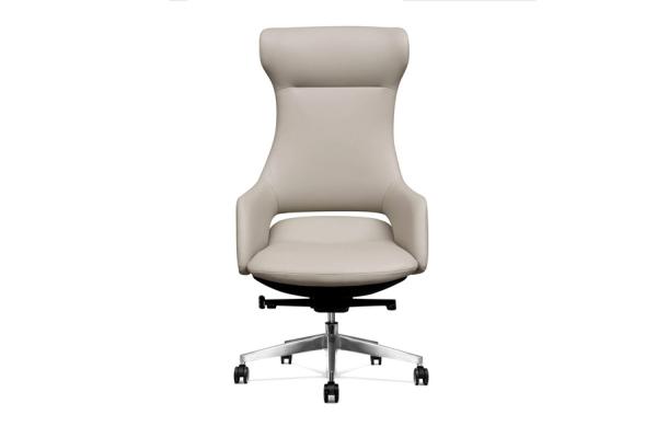 135 Degree Modern Executive Office Chair , DIOUS Grey Leather Desk Chair