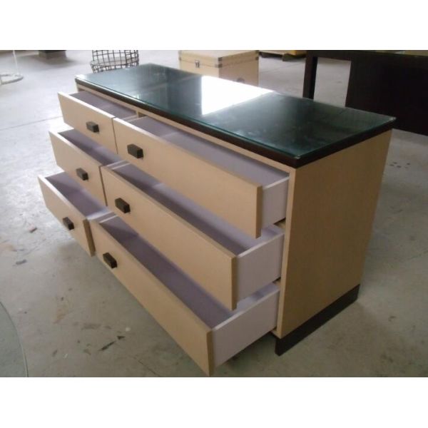 White Painted Six Drawer Dresser / Chest , Hospitality Stand Up Dresser