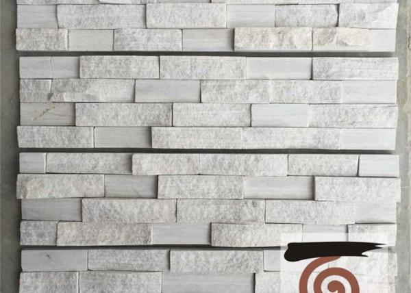 Natural Snow White Marble Stone Veneer Ledge Stone 60x15 40x15 Z Shape