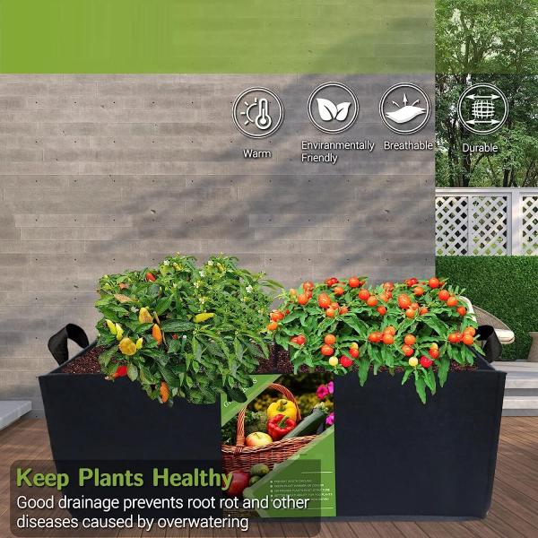 Fabric Raised Garden Bed 6x3x1ft Garden Grow Bed Bags for Growing Herbs, Flowers and Vegetables 128 Gallon